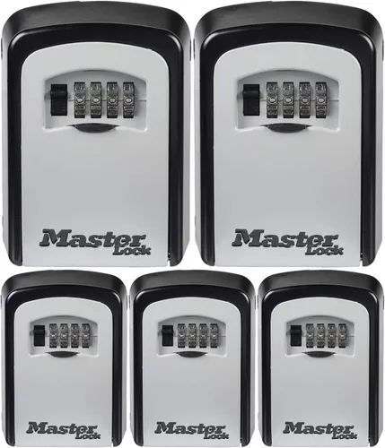 Vista 3 de Master Lock Set Your Own 5401EC - Caja de seguridad para montaje en pared, capacidad para 5 llaves, color negro 5401EC (paquete de 3)