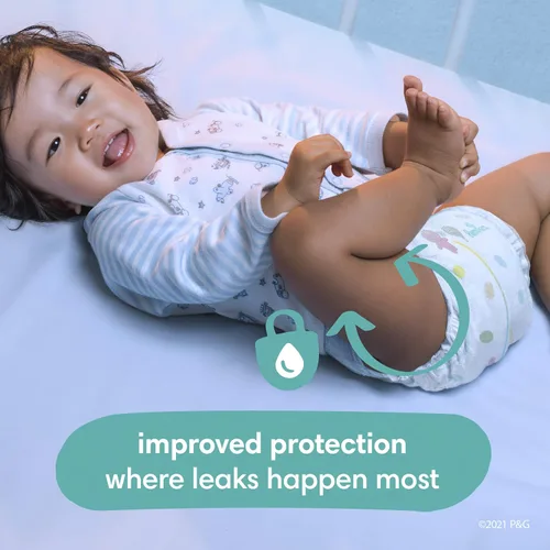 Vista 5 de PAMPERS - Pañales desechables Baby Dry talla 5 por 164 unidades; suministro para un mes que incluye 6 paquetes con tapa de toallitas para bebé por