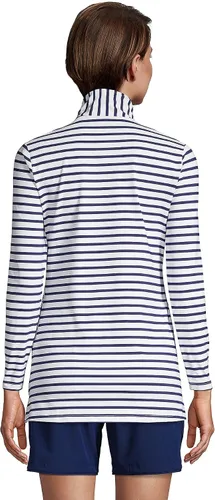 Vista 2 de Lands' End Túnica de manga larga con cremallera de un cuarto para mujer, protección solar UPF 50