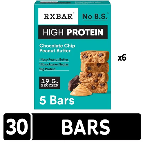 Vista 5 de RXBAR Barras altas en proteínas, 0.63 oz de proteína, sin gluten, aperitivos de proteínas, mantequilla de maní con chispas de chocolate
