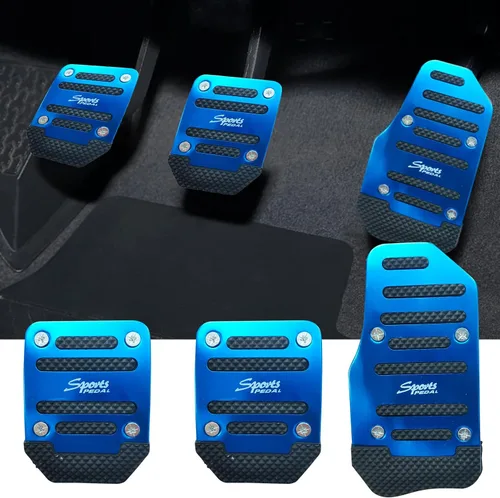 Vista 5 de Pack-3 Juego de almohadillas antideslizantes para pedal de automóvil, fundas para pedal de acelerador, protectores de pedal de freno de automóvil