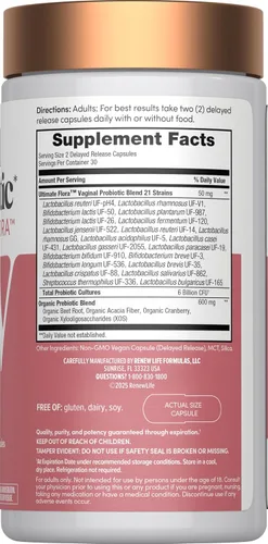 Vista 2 de Renew Life Probióticos vaginales Ultimate Flora para mujeres, 6 mil
