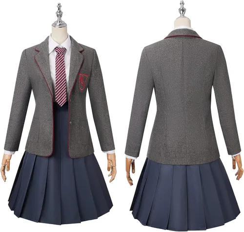 Vista 5 de Matilda the Musical Cosplay Gray Costume School Girl Dress Uniform Suit Skirt Tie Halloween Party Outfit