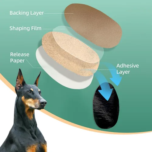 Vista 4 de Kit de 2 piezas de publicación de orejas de perro para Doberman Pinschers - Cinta para orejas de perro, herramienta de soporte para orejas con cinta