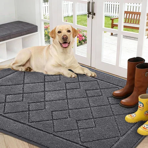 Vista 10 de REFETONE Dirt Trapper Tapete para Puerta de 20" x 32", Tapete Lavable para Interiores con Respaldo de Goma Antideslizante, Resistente a la Suciedad