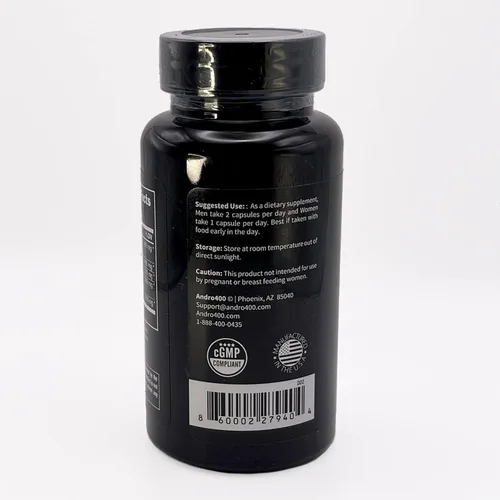 Vista 3 de Andro400 UltraMax T - Soporte avanzado de testosterona para hombres y mujeres - Tongkat Ali 200: 1, ácido D-aspártico, Garcinia Cambogia, ForsLean®