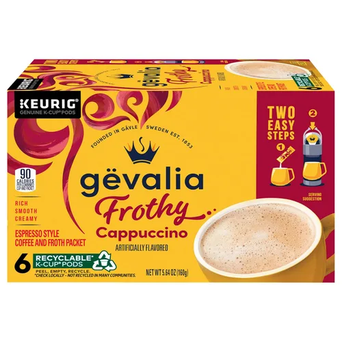 Vista 3 de Gevalia Cápsulas de Cappuccino Keurig K Cup con paquetes de espuma de 5.98 onzas (24 unidades, 4 cajas)