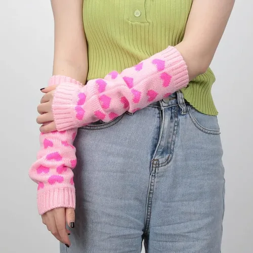 Vista 6 de Calentadores de brazo Y2k Gyaru Kawaii Lolita manga larga brazo japonés Harajuku guantes sin dedos guantes lindos pastel góticos accesorios