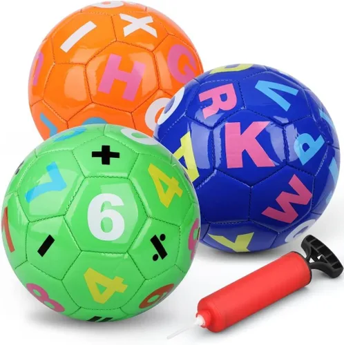 Vista 8 de Mini pelotas de fútbol para niños pequeños de 6 a 12 meses, 6 pulgadas, pelotas deportivas para interiores y exteriores, letras educativas, regalo