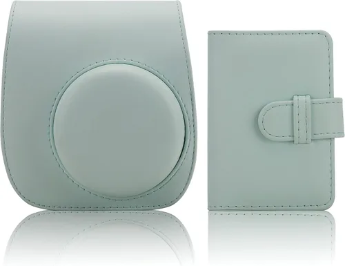 Vista 9 de Funda para cámara instantánea compatible con Fujifilm Instax Mini 12 11/9/8/8+ bolsa de piel sintética con bolsillo y correa ajustable para el Negro