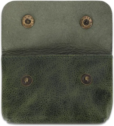 Vista 13 de Bolsa de cuero doble para monedas premium para efectivo y tarjetero, organizador de cables compacto, bolsa de maquillaje de viaje, hecha a mano