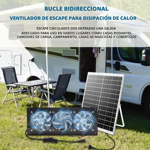 Vista 7 de HNRLOY - Ventilador de escape solar, panel solar con kit de 3 ventiladores de ventilación, ventilador de energía solar para cobertizo, gallinero