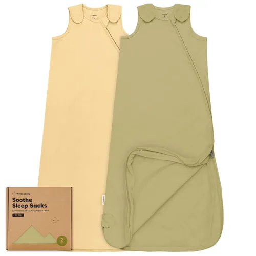 Vista 11 de Paquete de 2 sacos de dormir orgánicos para bebé, 100% algodón 0.5TOG (aguacate, 0-6 meses) Soft Breathable, Baby Wearable Blanket, Toddler