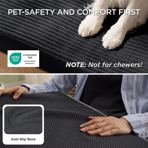 Vista 4 de Bedsure ComfyFleece Cama para perros pequeños, camas ortopédicas para mascotas con funda extraíble lavable, no impermeable, alfombrilla de espuma