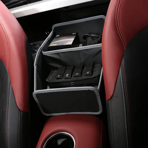 Vista 3 de Daeiclru Organizador de asiento de coche para Toyota Supra GR A90 A91 MK5 2018-2022, bolsa de almacenamiento entre asiento, accesorios organizadores