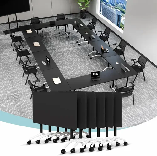 Vista 34 de Mesa de conferencias plegable, mesa de sala de conferencias con ruedas, mesa de conferencias plegable modular, mesas de reuniones de entrenamiento