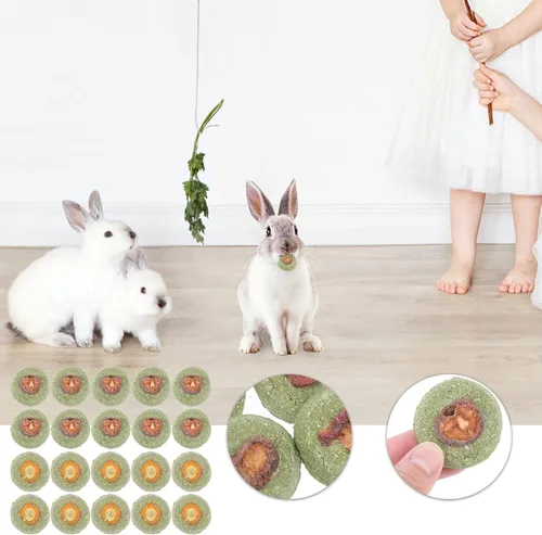 Vista 4 de 20Pcs Rabbit Chew Toys Grass Biscuits for Bunny Teeth Grinding
