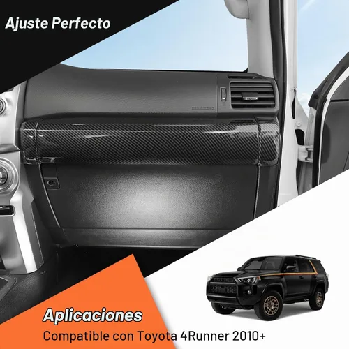 Vista 2 de JeCar 3 piezas de revestimiento de tablero de fibra de carbono Accesorios interiores para Toyota 4Runner 2010-2024
