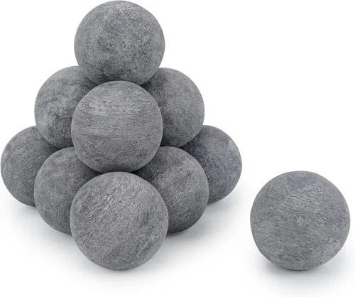 Vista 10 de Stanbroil Paquete de 12 bolas de cerámica, bolas mixtas de 4 tamaños para chimenea, accesorio moderno para chimenea interior o exterior, hogueras