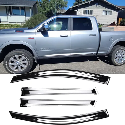 Vista 20 de Viseras de ventana para Nissan Rogue 2009-2013, Rogue Select 94076 2014-2015 4pcs Outside Tape-on Rain Guards Dark Smoke Window Vent Deflector