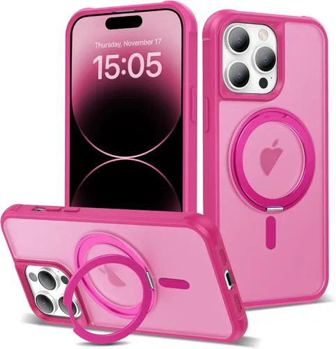 Vista 13 de Funda para iPhone 11 con soporte de anillo magnético giratorio de 360° [compatible con Mag-Safe] [Protección de grado militar] Funda translúcida
