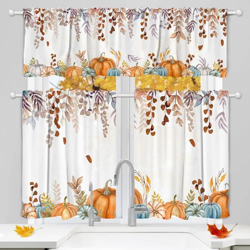 Vista 13 de Cortinas de Navidad de Hexagram para sala de estar, cortinas de árbol de Navidad de 63 pulgadas de largo para sala de estar juego de 2 paneles Negro
