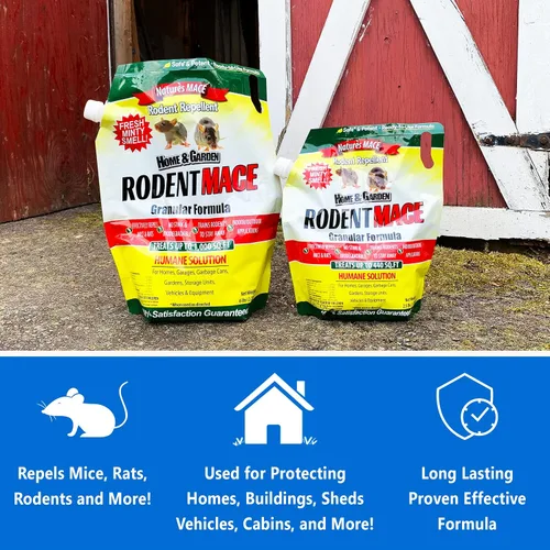 Vista 3 de Nature's MACE Repelente de roedores de 2.5 libras, cubre 440 pies cuadrados, repele ratones y ratas, mantiene a ratones, ratas y roedores fuera