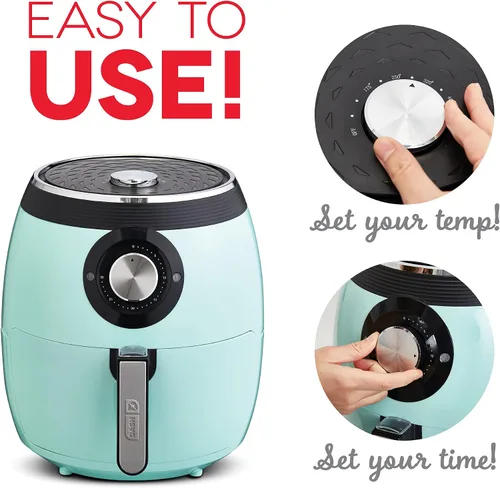 Vista 6 de Dash Freidora de aire de lujo, control de temperatura ajustable y función de apagado automático, tecnología AirCrisp®, espaciosa cesta Agua