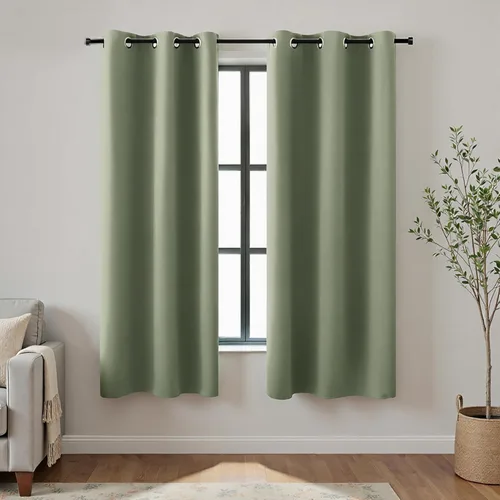 Vista 160 de KOUFALL Cortinas de Baño Aqua para Ventana, Juego de 2 Paneles Decoración Costera Cortinas Cortas Opacas para Ventana Pequeña de Cocina Puerta