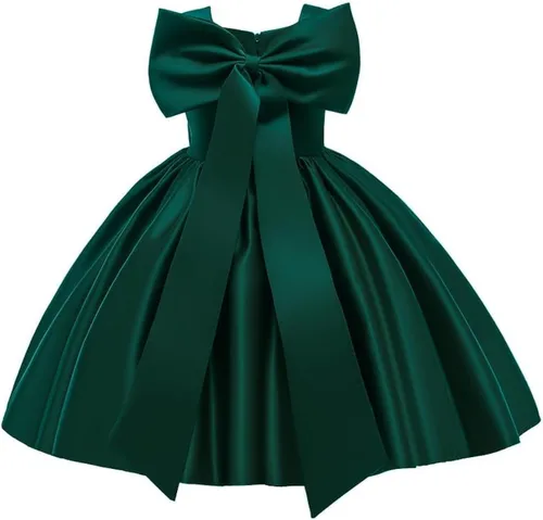 Vista 10 de 6M-8T Vestido de Niña Bebé con Lazo Grande para Cumpleaños y Certamen, Vestido de Fiesta Tutú para Niñas Pequeñas, Vestidos de Bautizo Borgoña