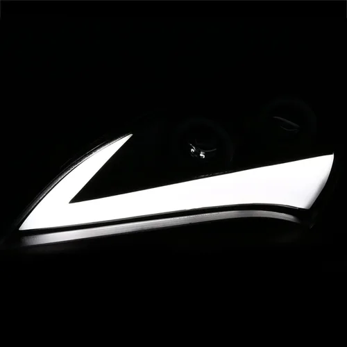 Vista 6 de SPEC-D TUNING Faros delanteros con barra de luz LED negra y proyectores con señal de giro secuencial compatible con Hyundai Genesis Coupe 2010-2012