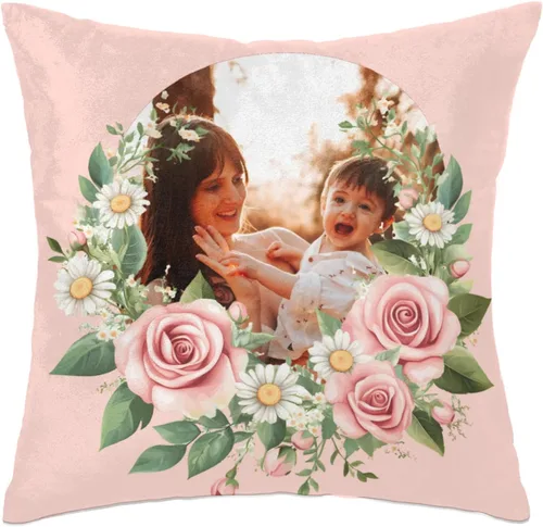 Vista 18 de Funda de almohada personalizada para mamá, funda de almohada cuadrada para el día de la madre, decoración de 16 pulgadas, vegetación