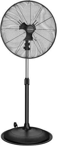 Vista 12 de Ventilador de pedestal oscilante de 18 pulgadas con control remoto, ventilador de pie de alta velocidad de 5000 CFM, motor de CC, 9 velocidades