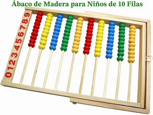 Vista 5 de MAGIKON Marco de números de madera para contar, ábaco de 10 filas para niños que aprenden matemáticas (11-1/2 pulgadas)