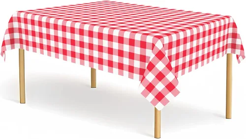 Vista 27 de Paquete de 2 manteles de plástico a cuadros en blanco y negro para fiestas, desechables de 54 x 108 pulgadas, mantel rectangular con bandera a