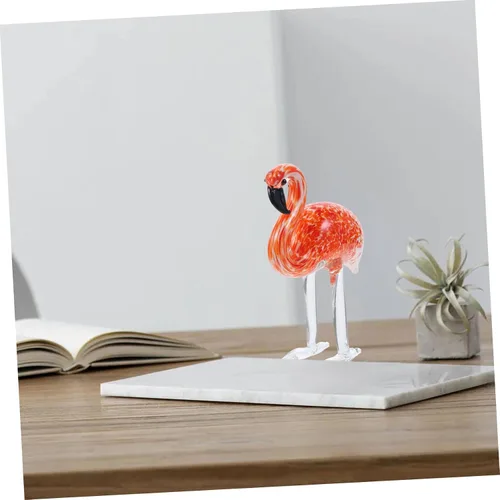 Vista 4 de Decoración de flamenco Ornamento de vidrieras Cristal Flamingo Modelo Escritorio único Dec