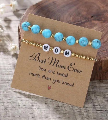 Vista 9 de USANGERS Juego de pulseras con cuentas para mujeres, adolescentes, niñas, regalos únicos para su madre, hija, hermana, amiga, esposa, abuela