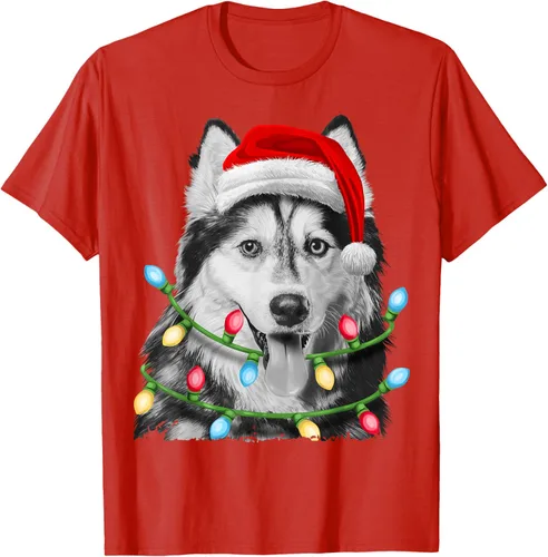 Vista 49 de Camiseta para niños con diseño de hachís siberiano con luces de árbol de Navidad Negro