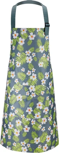Vista 6 de Jeffbaubl Paquete de 4 delantales florales con bolsillo, delantales de cocina ajustables, delantales impermeables para mujeres, delantales de cocina
