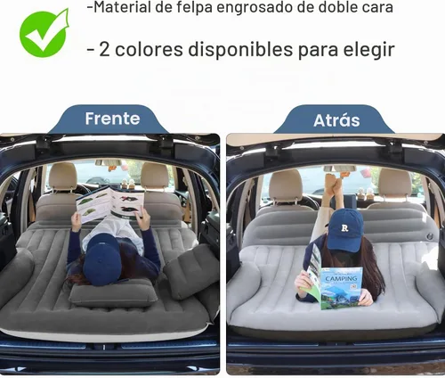 Vista 2 de Ciremiv Colchón de aire SUV, cama de coche flocada de doble cara con bomba Café oscuro