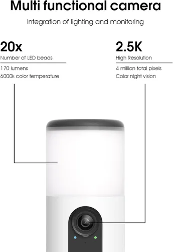 Vista 2 de ARCCTV Cámara de reflector con panel solar, cámaras de seguridad alimentadas por batería de 4MP para seguridad del hogar, audio de 2 vías, sensor