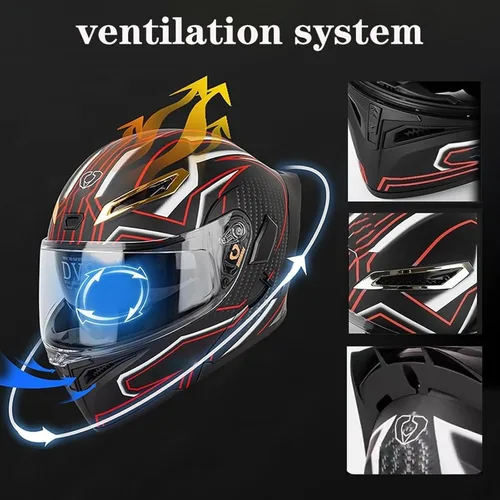 Vista 2 de Cascos de motocicleta modulares con Bluetooth de doble visera, aprobados por DOT FMVSS 218, casco de motocicleta abatible de cara completa