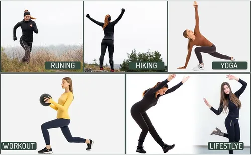 Vista 10 de Camiseta sin costuras para mujer, de manga larga, perfecta para yoga, gimnasio, para deportes y fitness, ajuste entallado