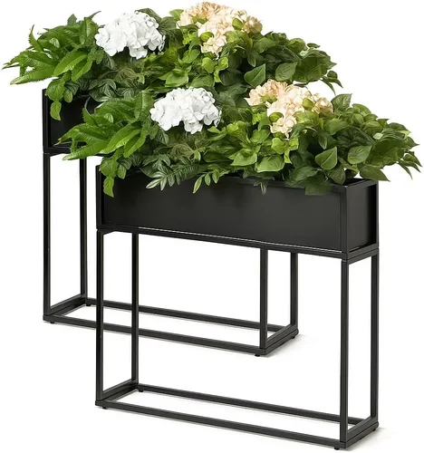 Vista 11 de Cocoyard - Maceta elevada – Cama de jardín elevada duradera con agujeros de drenaje para plantas altas, hierbas y flores, maceta rectangular