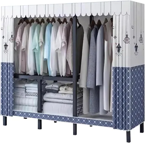 Vista 16 de Armarios grandes Armario portátil Armario con áreas para colgar Armario de metal de acero Armario de ropa Armario para colgar Dormitorio Armario