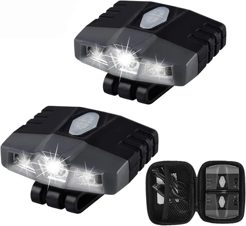 Vista 10 de LHOTSE Mini Luz LED Ultra Brillante con Clip de Manos Libres para Gorra - Linterna de Sombrero Recargable Impermeable Luz Portátil Lámpara de Cabeza