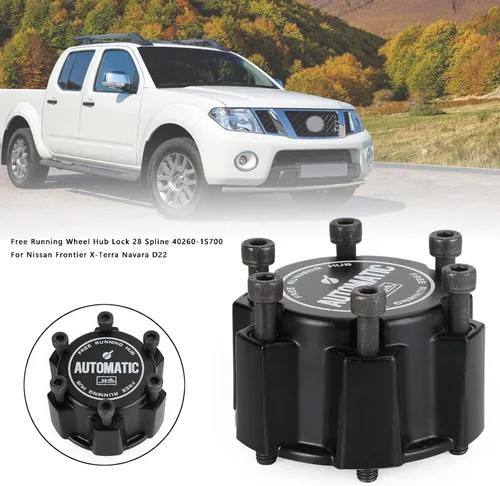 Vista 2 de Bloqueo de cubo de rueda de funcionamiento libre 28 estrías compatible con Nissan Frontier X-Terra Navara D22 2.4 3.3L 1998-2003#