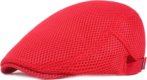 Vista 10 de DIYDECAL Sombrero de verano de malla transpirable para hombre, ajustable, boina de hiedra, gorra plana Gris claro