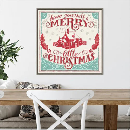 Vista 10 de Amanti Art Lienzo enmarcado para pared, diseño de Merry Little Christmas V, de Janelle Penner (22 pulgadas de ancho x 22 pulgadas de alto), marco
