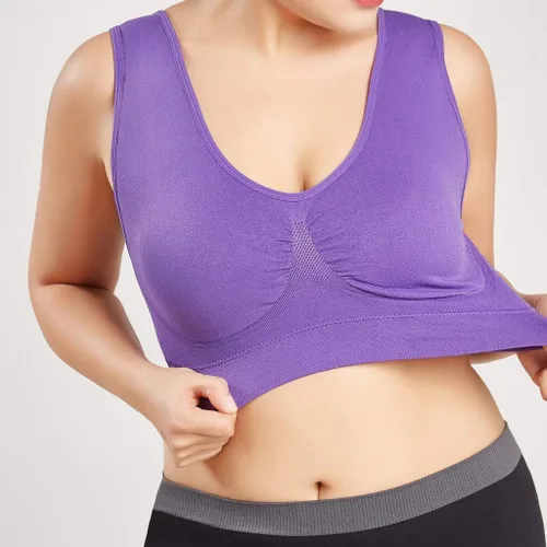 Vista 4 de Sujetadores deportivos de alto impacto para mujer, de alto soporte, espalda cruzada, para entrenamiento, brasier de yoga de línea larga, brasier